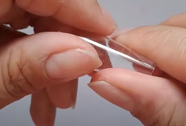 beginner step by step tutorial how to diy acrylic nails at home, Fitting plastic