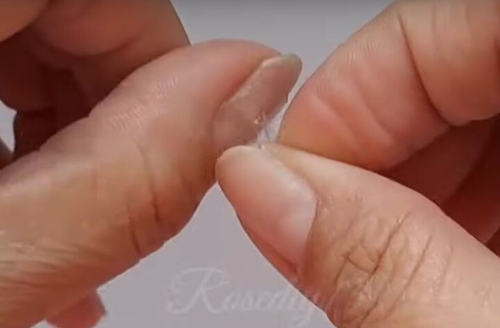 beginner step by step tutorial how to diy acrylic nails at home, Applying DIY false nail