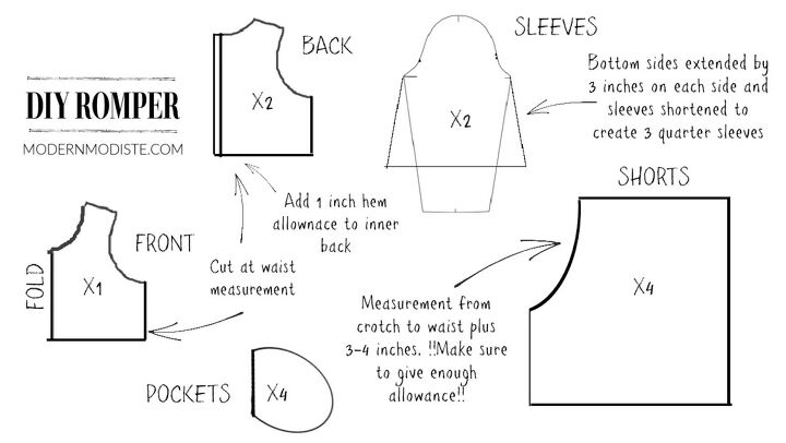 how to diy a super cute romper, Romper sewing pattern