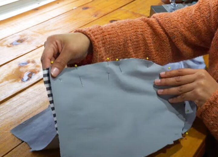 how to diy comfy gray cargo pants, Side seam pockets