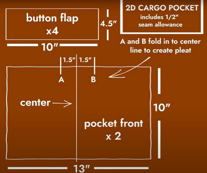 how to diy comfy gray cargo pants, Making flat pocket
