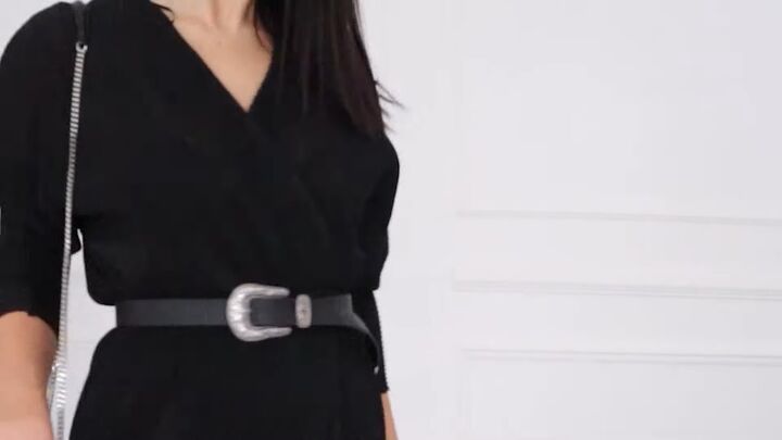8 easy sleek outfit tips, Black belted shirt