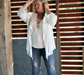 Cardigan Crazy & Thoughts on Wearing Distressed Denim After 40