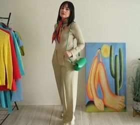colorful outfit ideas how to wear bright colors, Colorful scarf