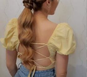 this ponytail braid hack makes your hair look so much thicker, Sleek braided ponytail