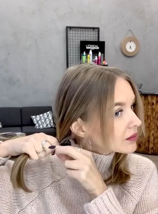 grab a silk scarf for this cute hair tutorial, Tying pigtails