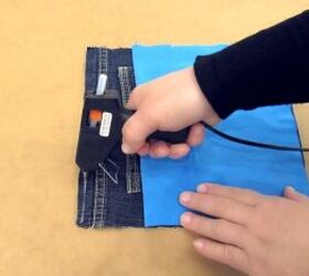 how to diy a cute and easy jean bag, Attaching lining