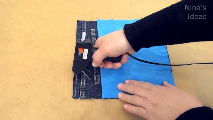 how to diy a cute and easy jean bag, Attaching lining