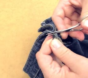 how to diy a cute and easy jean bag, Cutting off belt loops