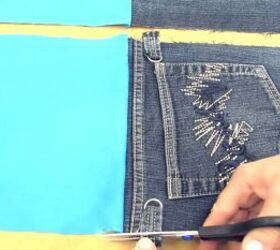 how to diy a cute and easy jean bag, Trimming excess