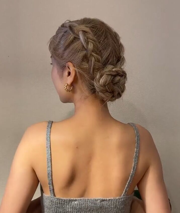 start with braids and end with this gorgeous hairstyle, Double Dutch braid bun