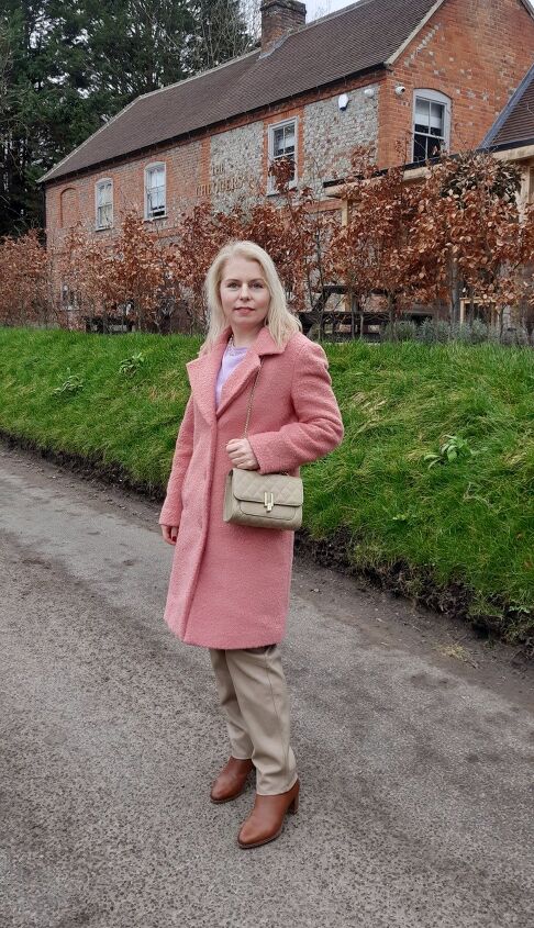 pink woolen coats styling ideas, Peach pink