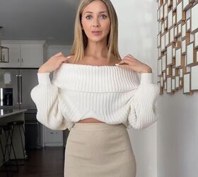 turn your sweater upside down for this fashion hack, Styling sweater