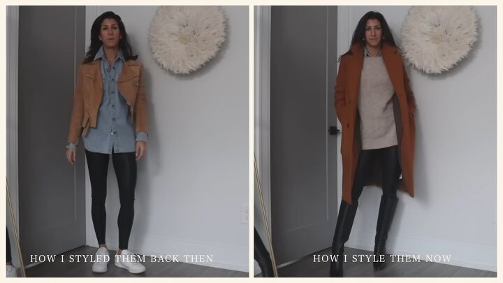 styling tips how to shop your closet for 2023, Faux leather leggings
