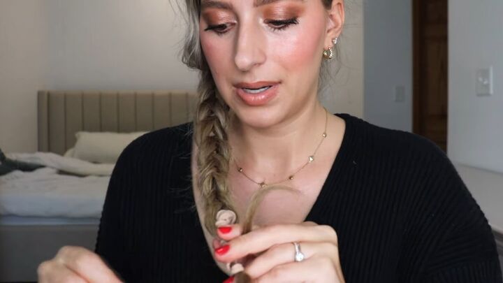 hair tutorial cute and easy braid hack, Securing fake braid