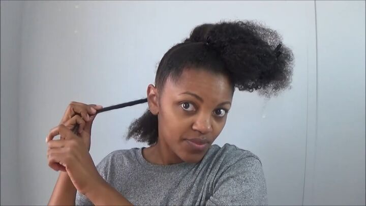 how to use heatless curling rods for a curly mohawk hairstyle, Parting hair