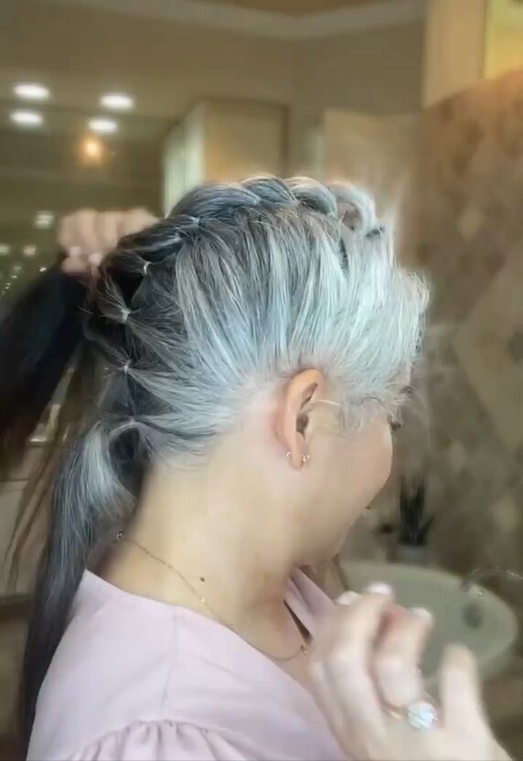 the braided mohawk tutorial, Making ponytail