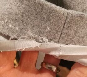 shorten a jacket sleeve by hand elise s sewing studio, Use a stitch ripper to open the seam that attaches the lining to the sleeve
