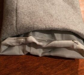 shorten a jacket sleeve by hand elise s sewing studio, Pin a double turned hem after you cut the lining