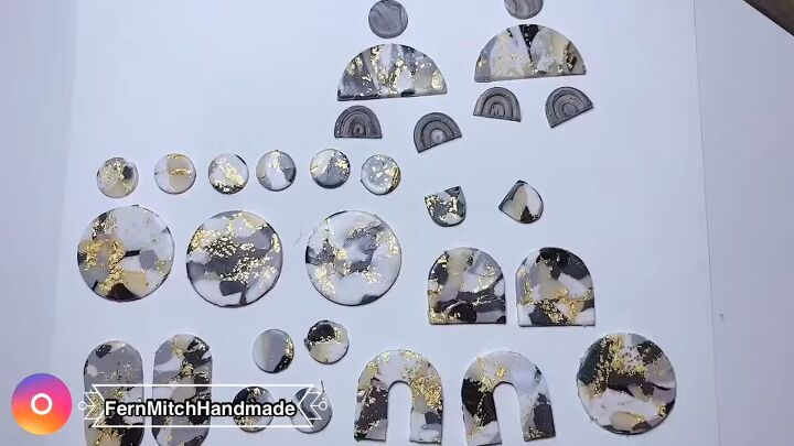how to diy gold leaf marbled polymer clay earrings, Earring shapes to be baked