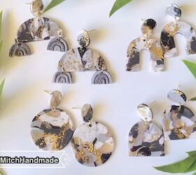 How to DIY Gold Leaf Marbled Polymer Clay Earrings