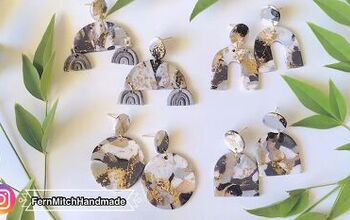 How to DIY Gold Leaf Marbled Polymer Clay Earrings