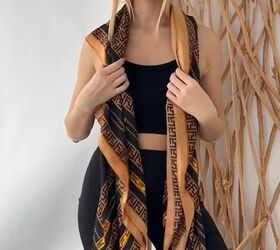stylish way to use your scarf as a top, Wrapping scarf