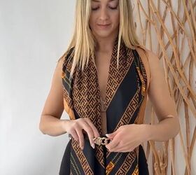 stylish way to use your scarf as a top, Adding belt