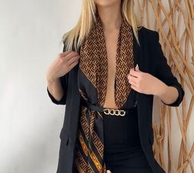 stylish way to use your scarf as a top, Easy scarf top