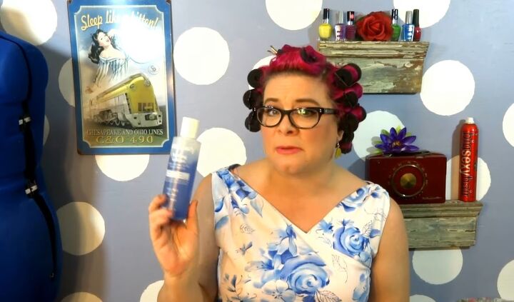 call the midwife inspired easy curly vintage hairstyle tutorial, Applying setting lotion