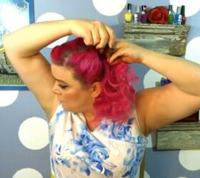 call the midwife inspired easy curly vintage hairstyle tutorial, Clipping hair back