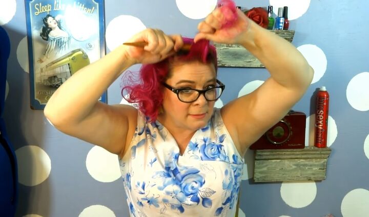 call the midwife inspired easy curly vintage hairstyle tutorial, Backcombing the front