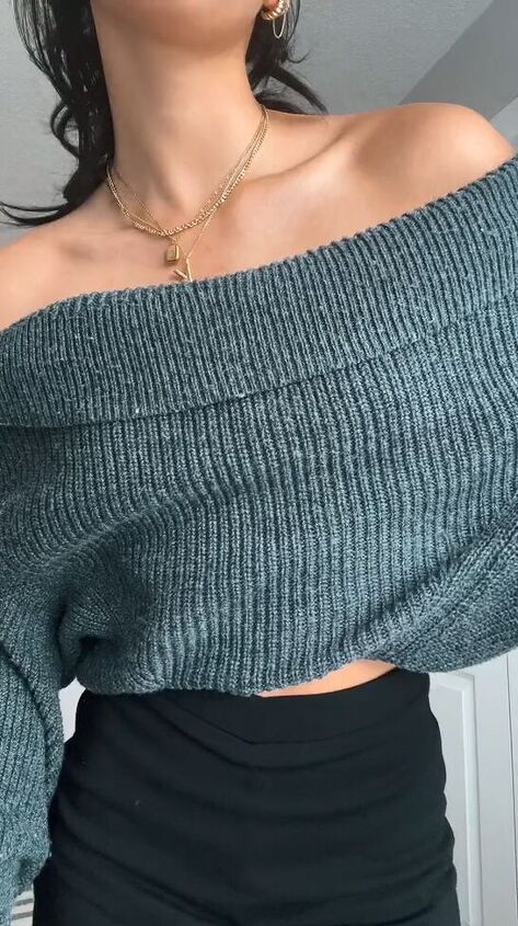 An Easy Hack to Crop Your Cardigan and Change It's Neckline | Upstyle