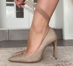 a beautiful and simple way to elevate your heels, Crossing ribbons around front