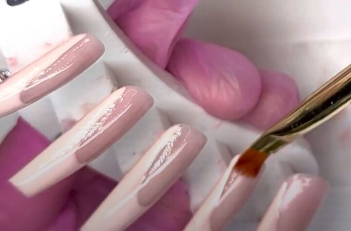easy nude nail french tip tutorial, Cleaning up