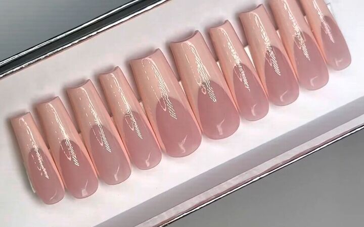 easy nude nail french tip tutorial, Nude nails French tips