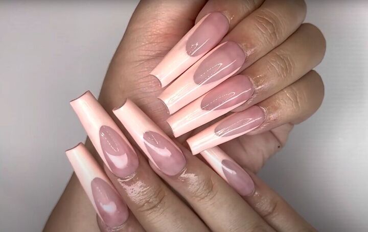 easy nude nail french tip tutorial, Nude nails French tips