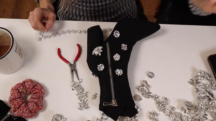Put Rhinestone On Boot How to DIY Super Glam Rhinestone Sock Boots | Upstyle