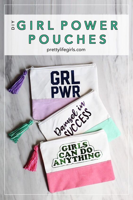 diy girl power pouches