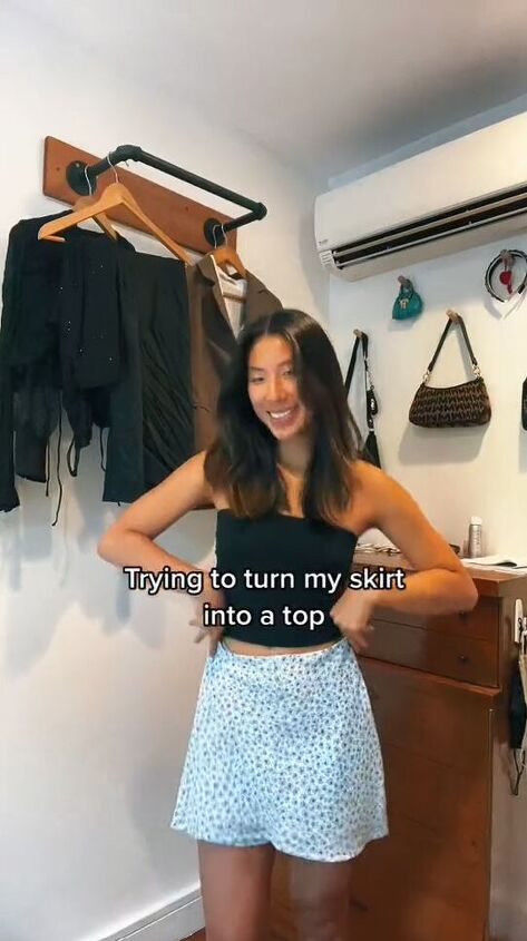turn your skirt into a cute top, Before skirt hack photo