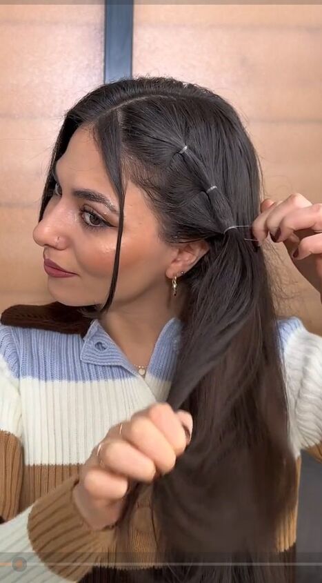 one way to make your pigtails even more cute, Adding another hair elastic
