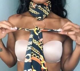 Tie two scarves together — then wear them like this