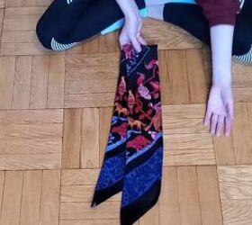 how to wear a square silk scarf with a dress 3 stylish ideas, Folding scarf