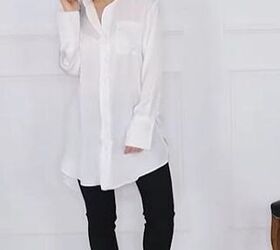 glam white shirt for a night out look, Casual oversized white shirt