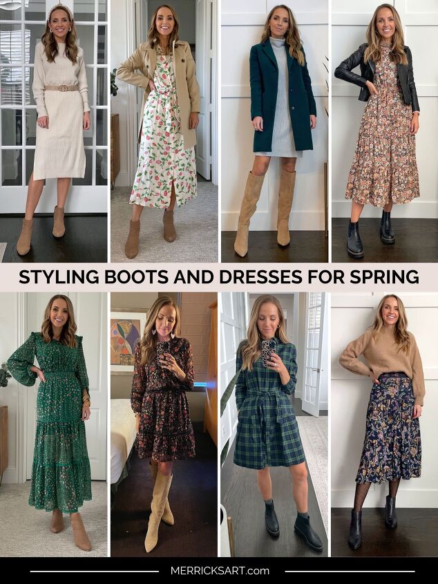 how to wear spring dresses with boots merrick s art, How to Wear Boots and Dresses In The Spring