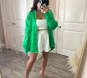 How to Style an Oversized Green Button Down