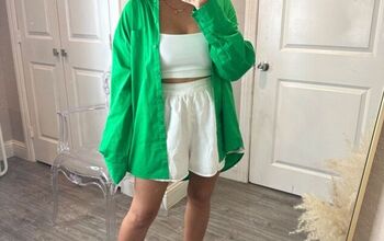 How to Style an Oversized Green Button Down