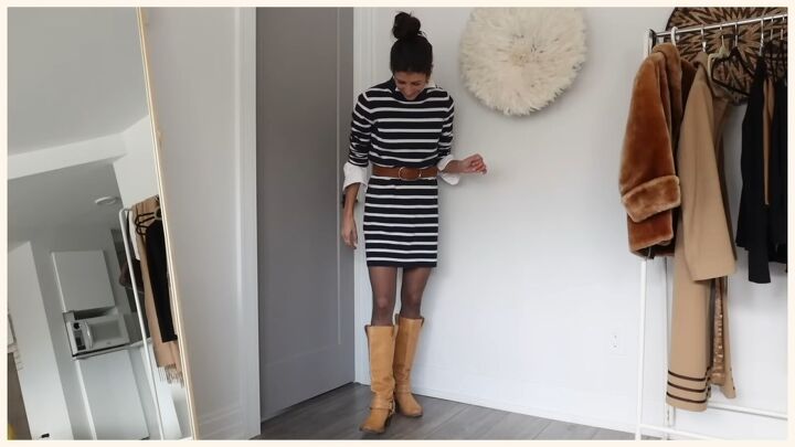 how to shop your closet 3 sustainable outfit ideas, Layered Breton jumper look