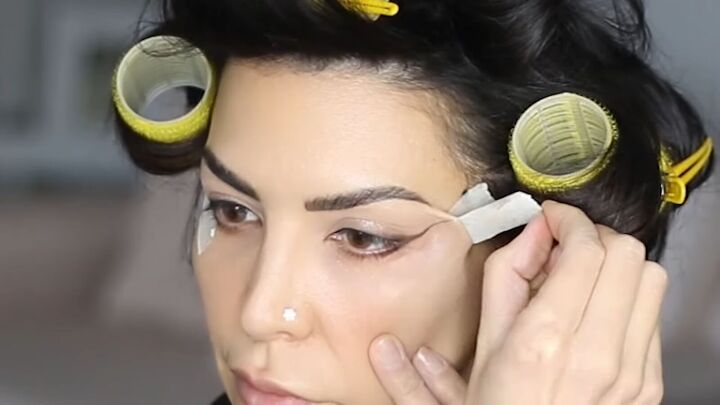 makeup tutorial super easy winged eyeliner hack, Cleaning up eyeliner