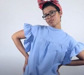 How to Upcycle a Men's Shirt Into a Cute Ruffle Mini Dress
